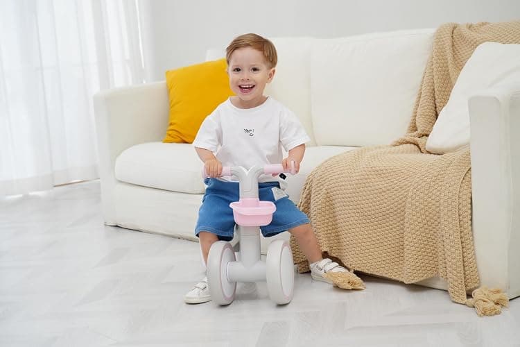 KidRoller Kid's Balance Bikes for 1 Year Old Boys and Girls, 12-36 Months Toddler Ride-on with Adjustable Seat and a Front Basket, First Birthday Gifts (Pink) thumbnail 9
