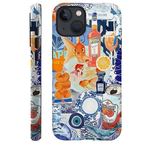 Generic Compatible with for iPhone 15,Fish European Collage Blue Phone Case for Girl Women Boy Men,Scratch Resistant Shockproof Cover Case for iPhone 15 - Image 1