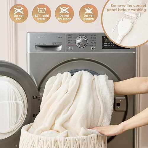 EHEYCIGA Heated Blanket Electric Blanket Throw - Heating Blanket with 9 Heating Levels & 10 Hours Auto Off, Soft Cozy Sherpa Washable Blanket with Fast Heating, 50 x 60 Inches thumbnail 6