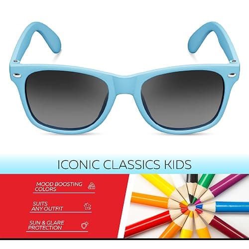 Retro Rewind Kids Sunglasses for Boys Girls Age 3-12 - Shatterproof UV400 Toddler Children Sun Glasses thumbnail 2