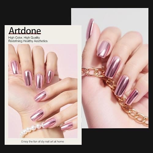 Artdone 16Jars Chrome Nail Powder Magic White Pearl Kit Colored Mirror Effect Silver Gold Metallic Stuff Holographic Dip Nail Pigment Powder For Resin Craft & Nail Art Accessories Decoration Supplies thumbnail 4
