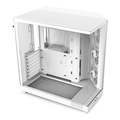 NZXT H6 Flow | CC-H61FW-01 | Compact Dual-Chamber Mid-Tower Airflow Case | Panoramic Glass Panels | High-Performance Airflow Panels | Includes 3 x 120mm Fans | Cable Management | White - Image 1