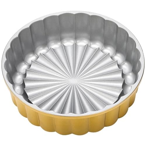 Goaste 9.5 Inch Charlotte Cake Pan, Reusable Fluted Mold, Nonstick Aluminium With Flower Shape for Cheese, Chocolate, Strawberry Shortcake, Brownie Tart Pie thumbnail 4