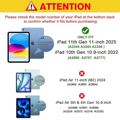 ProCase Clear Case for iPad 11th Generation（A16） 2025 11 Inch/ 10th 10.9 Inch 2022, Slim Light Transparent Anti-Yellow Back Cover for iPad 11/10 Gen 11" 10.9" -Clear thumbnail 2