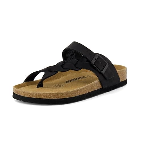 CUSHIONAIRE Women's Libby Cork footbed Sandal with +Comfort and Wide Widths Available, thumbnail 9