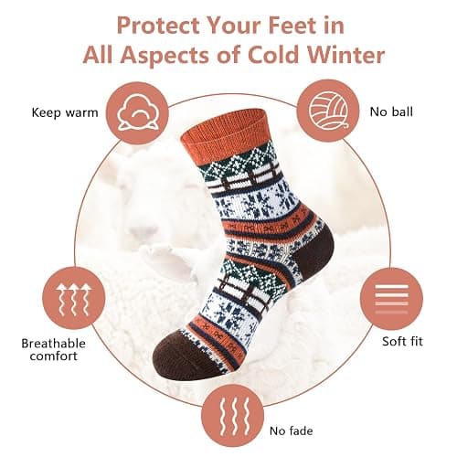besky Warm Socks for Women Cozy Fuzzy Winter Socks thumbnail 3