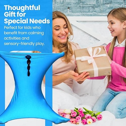 Sensory Body Sock for Kids – Blue Compression Sack for Focus, Calm, Movement & Play – Stretchy Suit for Autism & ADHD thumbnail 4