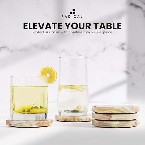 Radicaln Marble Coasters Star 3.5" Inches Green Onyx Handmade Marble Drink Coasters for Home and Kitchen, Drink Coaster Set of 6, Ideal Coaster Plates for Christmas Decor thumbnail 4