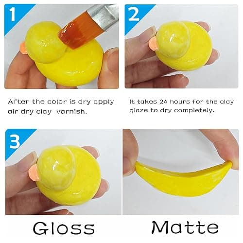 EIGTWEN 2 x 100ml Air Dry Clay Glaze, Gloss & Matte Finish, Prevents Cracking, Scratches, Watertight & Fireproof, Compatible with Clay, Plaster, Metal, Wood, Jewelry & More thumbnail 5