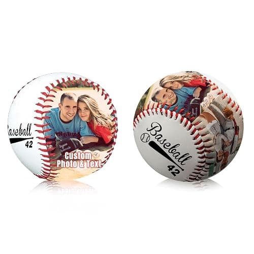 Personalized Baseball with Photo, Custom Text Leather Baseball, Customizable Commemorative Display Ball, Father's Day Valentine's Day or Retirement Gift, for Coach Players - Image 1