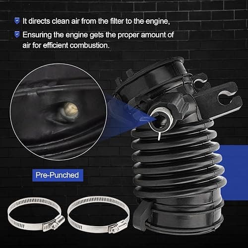 Air Cleaner Intake Hose Tube with Clamps for 2012-2015 Honda Civic 1.8L 2013-2015 Acura Ilx 2.0L (OEM# 17225-R1A-A01) thumbnail 6