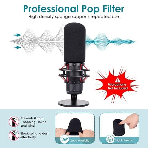 QuadCast Microphone Arm Stand White - Mic Arm with Microphone Cover Foam Compatible with HyperX QuadCast S Mic by YOUSHARES thumbnail 5