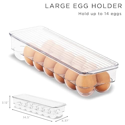 Sorbus Fridge Bins and Freezer Bins Refrigerator Organizer Stackable Food Storage Containers BPA-Free Drawer Organizers for Refrigerator Freezer and Pantry thumbnail 2