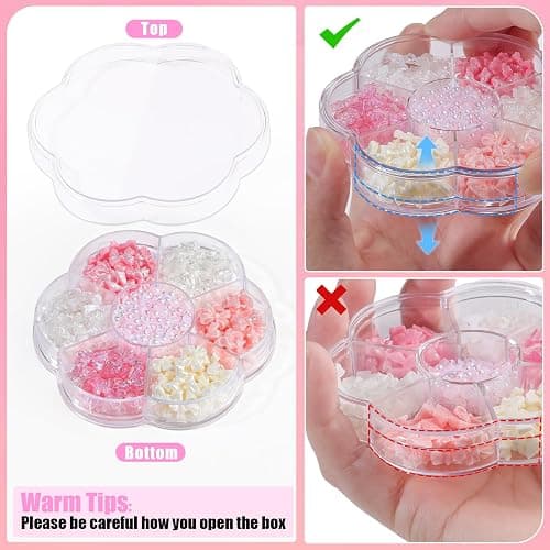 Charms Kit for Nails, 400Pcs Bow and Flatback Pearls Set, 3D Acrylic Rhinestones for Nails Art Design, Pink Black White Bowknot Gems for DIY Crafts, Manicure Decoration Supplies thumbnail 6