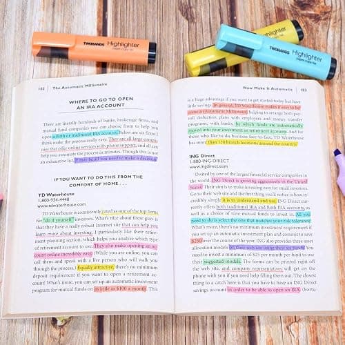 TWOHANDS Highlighter,Chisel Tip Marker Pen,6 Assorted Pastel Colors,H2007 thumbnail 2
