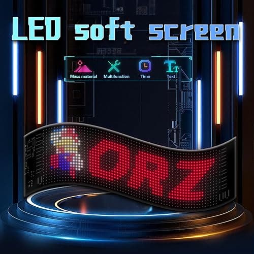 Windshield Display for Cars, SUV and Trucks - Programmable USB LED Matrix with App & Remote Control, Custom Car Sign for Message, Animation & Decoration（12 X 59.5 CM） thumbnail 4