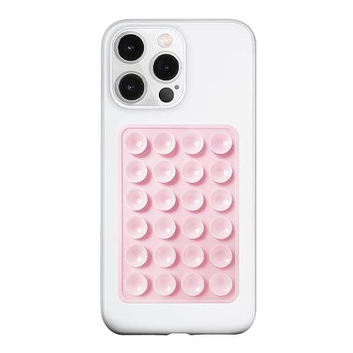 LvShuLiangPin Anteel Silicone Suction Phone Case Mount, Silicon Adhesive Phone Accessory for Smartphones, Hands-Free Mirror Shower Phone Holder for Selfies, Tiktok Videos (Light Pink) - Image 1