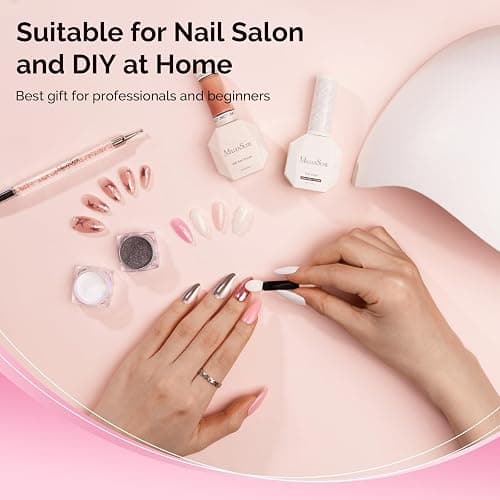 MelodySusie 4Pcs Chrome Nail Powder for Gel Nails, Aurora Fine Glitter Powder Mirror Effect Pigment Pearlescent Mermaid Pigment Pearl Glitter for Home DIY Salon Use thumbnail 7