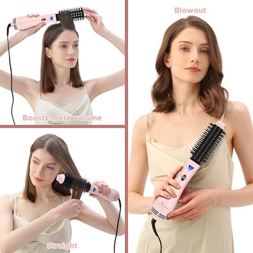 Hair Dryer Brush Blow Dryer Brush in one, Aima Beauty 1.25'' Round Brush Blow Dryer Ionic Hot Air Brush Styler Volumizer with Ceramic Coating & Tufted Bristles for Smooth and Shiny Blowout, Pink thumbnail 7
