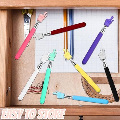 8Pcs Telescopic Teachers Pointer, Extendable Hand Pointer Finger Pointer Stick, Mini Retractable Classroom Pointer for Elementary School Kindergarten Teacher, Classroom Supplies (Multicolor) thumbnail 7