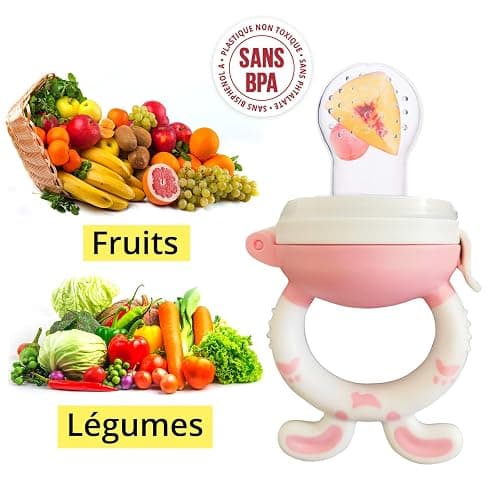 Lola Kids Grignoteuse Bébé - Lot de 2 Tétine Grignoteuses Bébé sans BPA - Inclus 8 Tetines Evolutives - Sucette Fruit en Silicone Alimentaire - Tétine Dentition - Idéal Diversification Alimentaire thumbnail 5