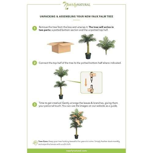 Nearly Natural 4 ft Artificial Golden Cane Palm Tree with Nursery Pot | Double-Stalk, Lush Realistic Foliage, Indoor Faux Palm Plant, Living Room Decor, Perfect Tropical Decoration thumbnail 11