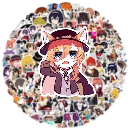 100PCS Classic Anime BSD Stickers Japanese Anime Decals Stickers Waterproof Vinyl Hydroflask Phone Skateboard Laptop Stickers, Aesthetic Sticker thumbnail 5