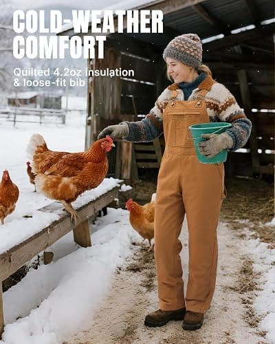 HISEA Insulated Bib Overalls for Women, Women's Essential Winter Water Resistant Overall, Ladies Snow Washed Overall for Work thumbnail 6