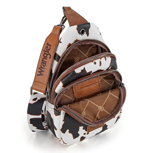 Wrangler Western Crossbody Sling Bags for Women Backpack Chest Bag for Travel, Daily Use, and Gifts - Leopard and Cow Print thumbnail 5