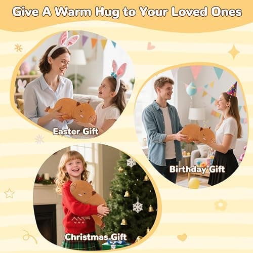 Capybara Heating Pad for Period Cramps Menstrual Pain Relief, Portable Electric Heat Pads USB Powered, Cute Capybara Plush Stuffed Animals Gifts, Funny Gift for Women Teen Girls Birthday Christmas thumbnail 6