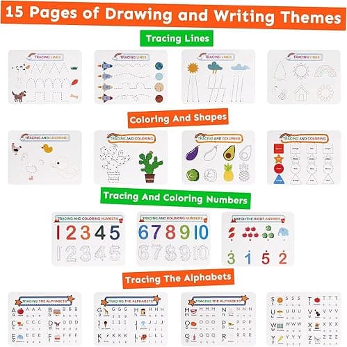 Mallify Busy Book for Toddlers 3-5, Montessori Busy Book with 30 Themes and 8 Markers, Kids Binder and Early Learning Toys, Preschool Busy Books for Toddlers, Tracing Coloring Book, BusyTots thumbnail 3