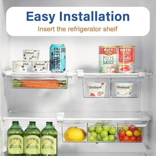 Fridge Drawer Organizer, 2" Height x 8.66" Width, Shallow | Small and Shallow, for Deli Meat and Cheese, Under Shelf Storage Bin, Space Saving Refrigerator Organizer thumbnail 4