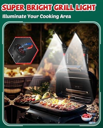 Coquimbo Mens Valentines Day Tool Gifts for Him Boyfriend Husband, Rechargeable LED Work Light BBQ Grill with Magnetic Base Hook, 360° Rotate Mechanic Flashlight Dad Birthday Gifts (2 Pack Black) thumbnail 5