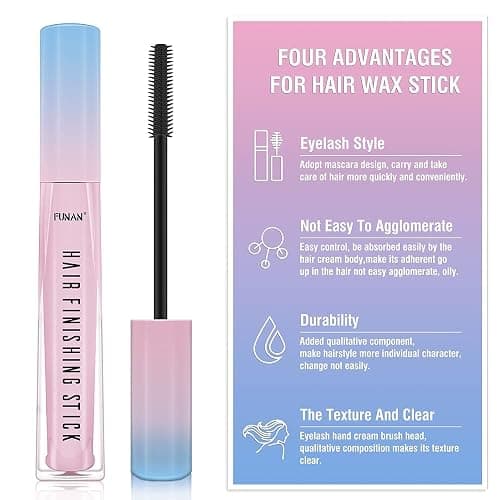 FUNAN Hair Finishing Stick 2 Pack for Small Broken Hair Cream, Broken Hair Finishing Stick, Hair Gel for Women Naturally Refreshing, Hair Wax Stick, Non-Greasy and Non-Sticky thumbnail 4