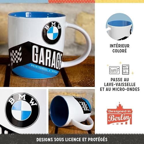 Nostalgic-Art Tasse à café rétro, 330 ML, Official License Product (OLP), BMW – Garage – Idée de Cadeau pour Fans de BMW, mug en céramique, Design Vintage thumbnail 3