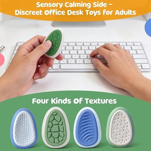 Fidget Toys Adults Stress Relief: 4 Pack Fidget Stone - Sensory Calming Desk Toys for Teens Kids with ADHD Autism - Office Tension Relief Focus Tool thumbnail 5