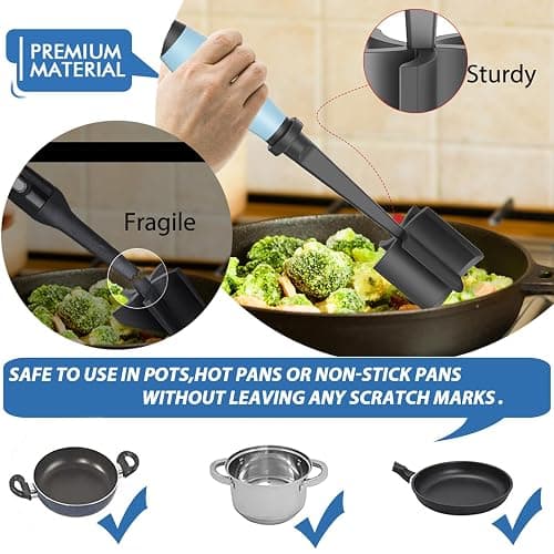 Upgrade Meat Chopper, Heat Resistant Meat Masher for Hamburger Meat, Ground Beef Smasher, Nylon Hamburger Chopper Utensil, Ground Non Stick Mix Chopper, Mix and Chop, Potato Masher Tool（Aqua） thumbnail 6