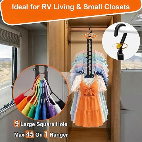 HEYHOUSE Closet Organizers and Storage,College Dorm Room Essentials,Pack of 10 Multifunctional Organizer Magic Space Saving Hangers with 9 Holes Storage Organization for Wardrobe Closet thumbnail 5