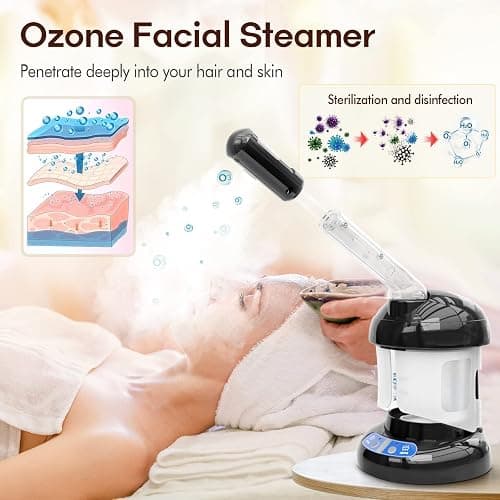 Hair Steamer Kingsteam 2 in 1 Ozone Facial Steamer, Design for Personal Care Use at Home or Salon Barber thumbnail 3