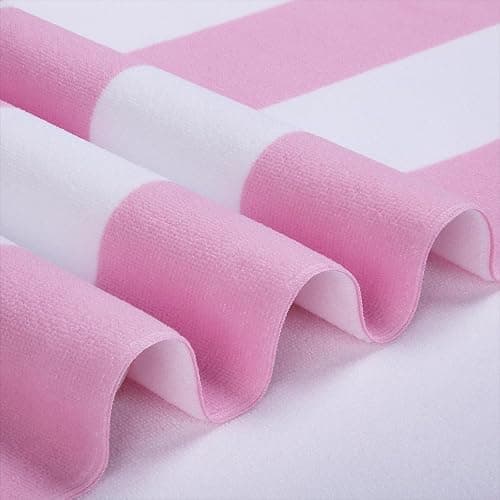 WILFA Extra Large Beach Towel - Oversized Mircofiber Beach Towel 40'' x 70'', XL Striped Lightweight Pool Towel, Big Cabana Swim Travel Towel for Adults Mens Women,Pink thumbnail 4