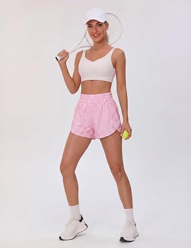 BMJL 2.5" Running Shorts for Women High Waisted Quick Dry Short with Pocket | built-in liner,thick elastic waistband,split side,comfy fabric,zipper pocket,longer back,workout,athletic,curved back line thumbnail 5