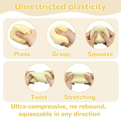 2Pcs Cheese Squishy Skin Stress Ball Making Kit - Easy Handmade Sensory Squishy Toys | Includes 2 Cheese-Shaped TPR Skins and 3.5 oz Filler; ASMR Craft Anxiety Relief Slow-Rising Cheese Squishies thumbnail 6