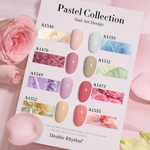 Double Rhythm 28Pcs 0.5Oz Gel Nail Polish Set Same Color Same Bottle Gel Polish Kit Nail Art Manicure Salon DIY at Home for Women (Nude Pink Collection-T24-3) thumbnail 8