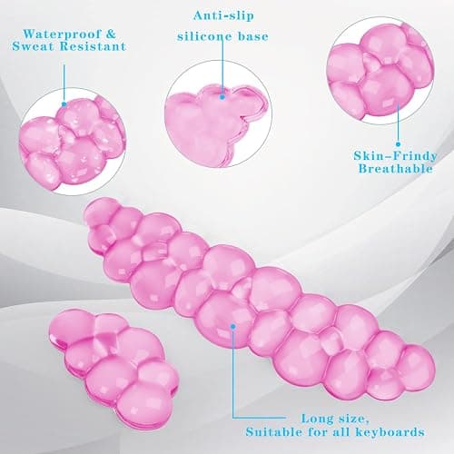 Gel Cloud Keyboard and Mouse Wrist Rest, Cute Wrist Support and Arm Support Keyboard Rest for Keyboard and Mouse Typing Pain Relief，Suitable for Office/Computer/Laptop/Gaming (Pink) - Pink thumbnail 5