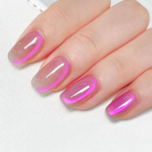 MAYCHAO 15ML Purple Tears Cat Eye Gel Nail Polish 1Pc Aurora Purple Cat Eye Gel Polish with Magnet Soak off Holographic Magnetic Nail Polish for Nail Art Manicure Salon DIY at Home, 0.5 OZ thumbnail 5