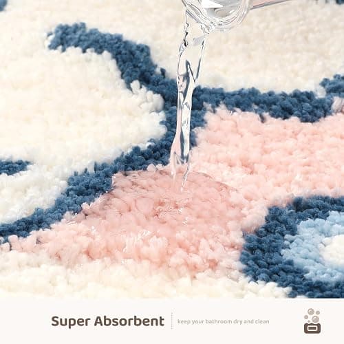Molesun Rabbit Bathroom Mat, Extra Soft and Absorbent Cute Bath Rugs, Machine Wash Dry, Animal Non-Slip Carpet Mat for Tub, Shower, and Bath Room, 16" x 24" thumbnail 4