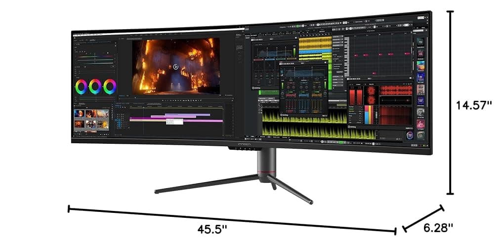 INNOCN 49" Curved Gaming Monitor 144Hz Ultrawide 32:9 WDFHD 3840 x 1080P, R1800, 99% sRGB, HDR400, USB Type C, DisplayPort, HDMI, Built-in Speakers, Height/Tilt Adjustable - 49C1G thumbnail 10