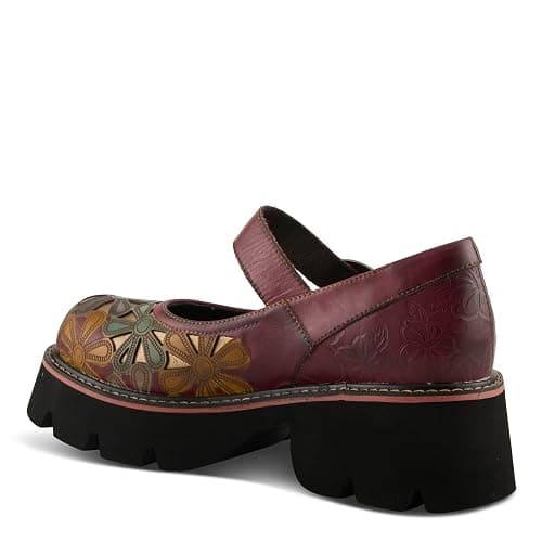 L'Artiste BUSYBEE Hand-Painted Mary Jane – Floral Leather Platform with Chunky Lug Sole thumbnail 8