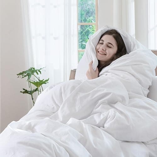 MooMee Twin Sized Duvet Cover Set 100% Washed Cotton Linen Like Twin | Relaxed Linen-like Texture. Soft, Breathable & Long-lasting Comfort. Lightweight. Hidden Zipper with 8 Interior Corner Ties thumbnail 6
