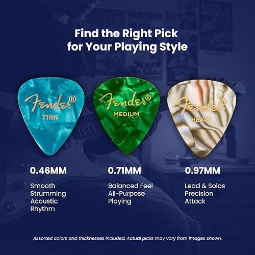 Fender Premium Picks Sampler - 12 Pack Includes Thin, Medium & Heavy Gauges (Austin Bazaar Exclusive) thumbnail 3